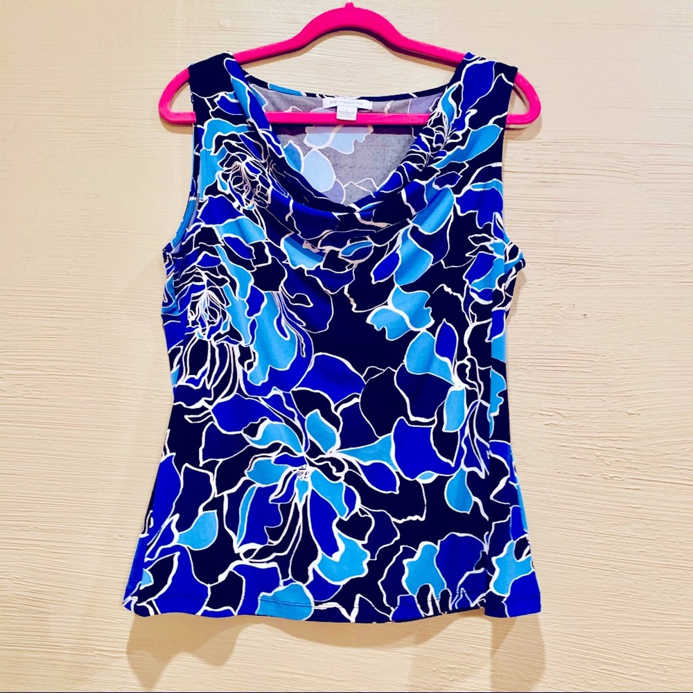 🦋Liz Claiborne Floral Draped Sleeveless Blouse